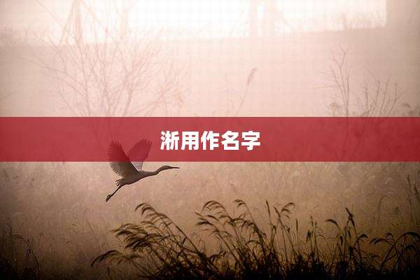 淅用作名字