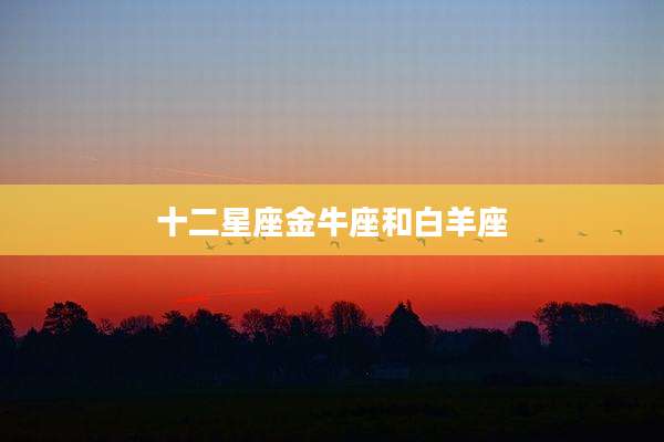 十二星座金牛座和白羊座