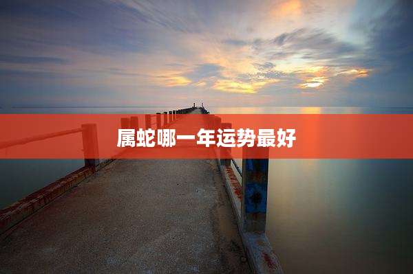 属蛇哪一年运势最好