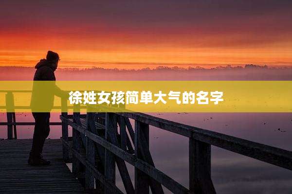 徐姓女孩简单大气的名字