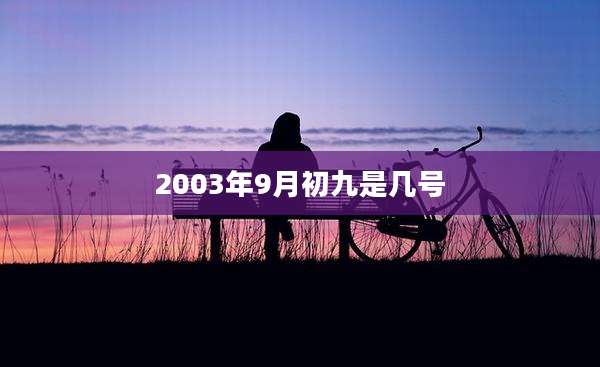 2003年9月初九是几号