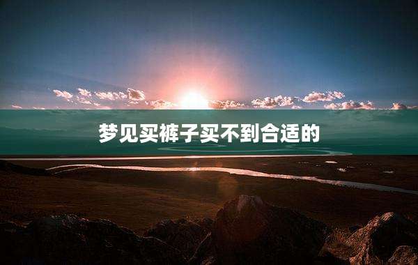 梦见买裤子买不到合适的
