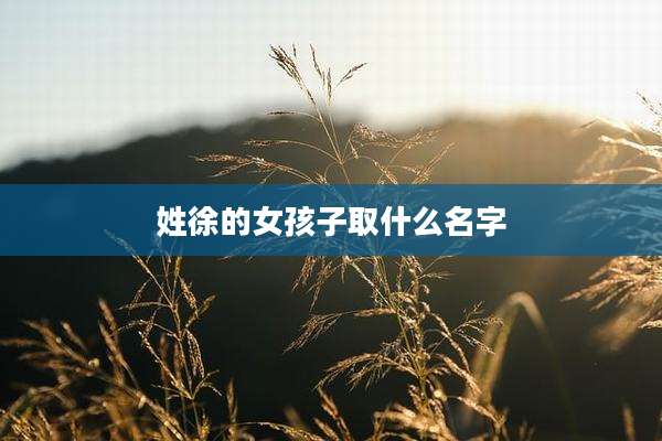 姓徐的女孩子取什么名字