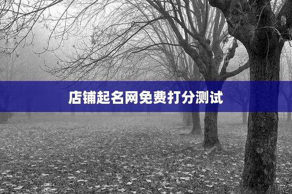 店铺起名网免费打分测试