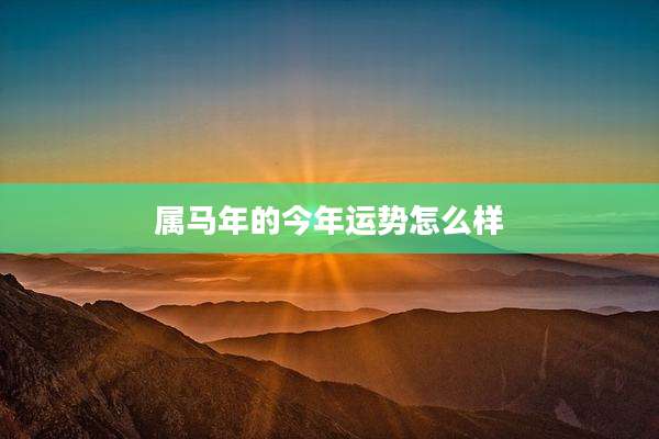 属马年的今年运势怎么样