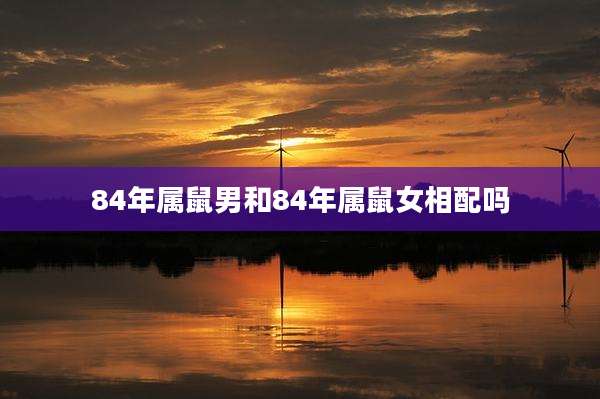 84年属鼠男和84年属鼠女相配吗