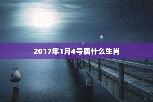 2017年1月4号属什么生肖