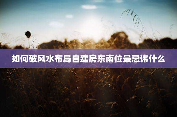 如何破风水布局自建房东南位最忌讳什么