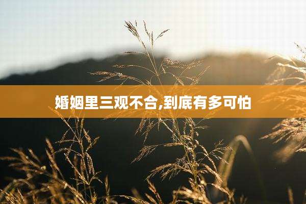 婚姻里三观不合,到底有多可怕