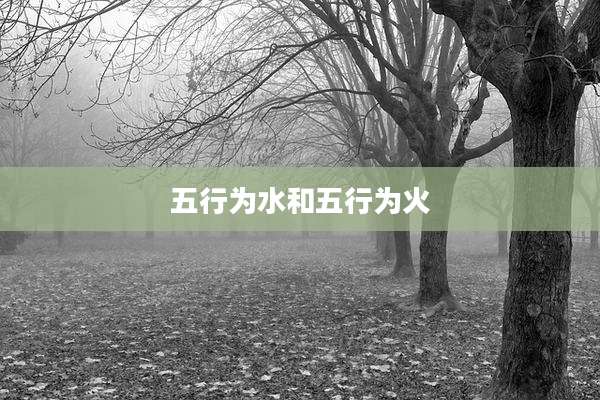 五行为水和五行为火