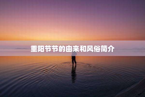 重阳节节的由来和风俗简介