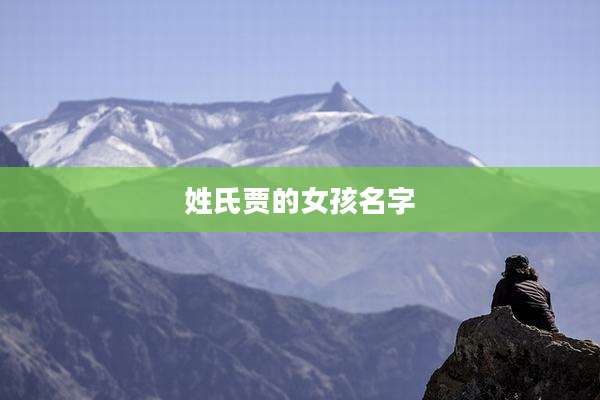 姓氏贾的女孩名字