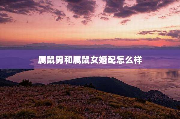 属鼠男和属鼠女婚配怎么样