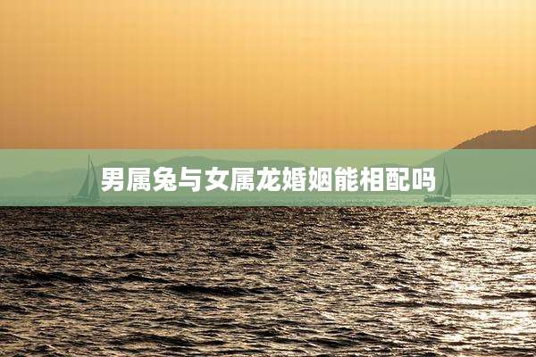 男属兔与女属龙婚姻能相配吗