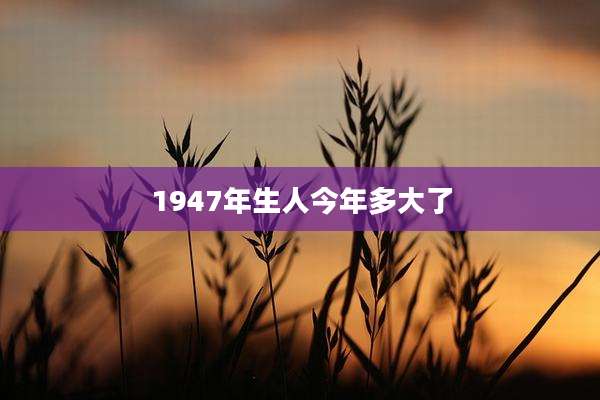 1947年生人今年多大了