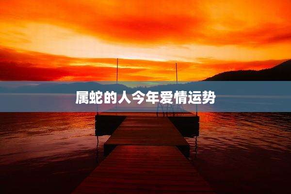 属蛇的人今年爱情运势