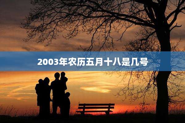 2003年农历五月十八是几号