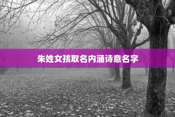朱姓女孩取名内涵诗意名字