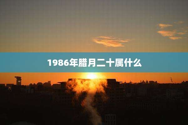 1986年腊月二十属什么