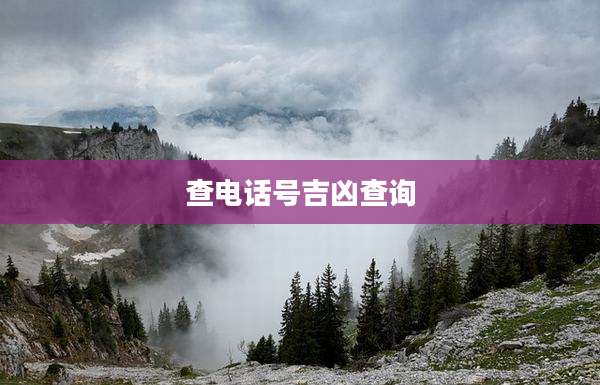 查电话号吉凶查询