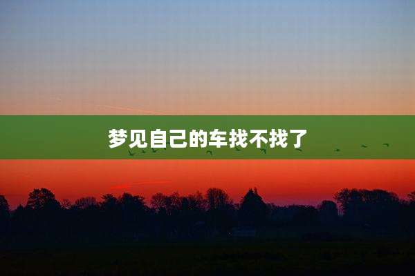 梦见自己的车找不找了