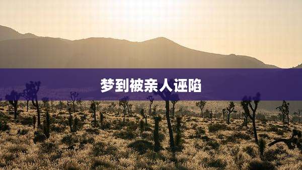 梦到被亲人诬陷