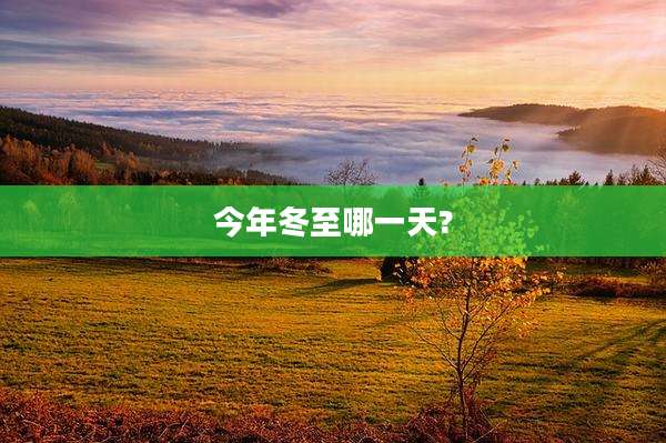 今年冬至哪一天?