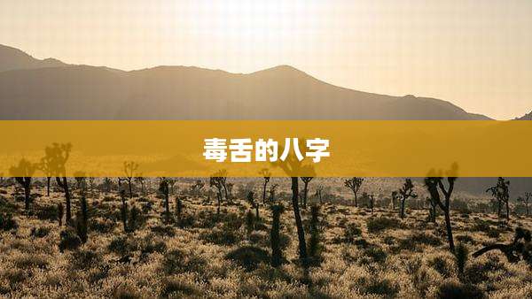毒舌的八字