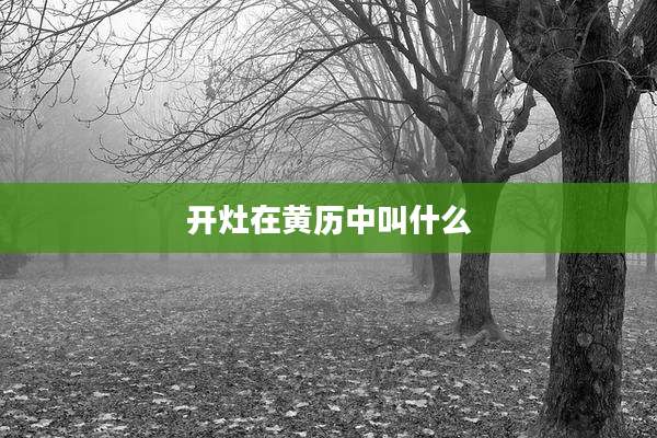 开灶在黄历中叫什么