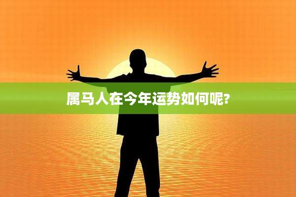 属马人在今年运势如何呢?