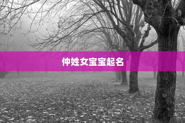仲姓女宝宝起名