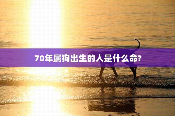 70年属狗出生的人是什么命?