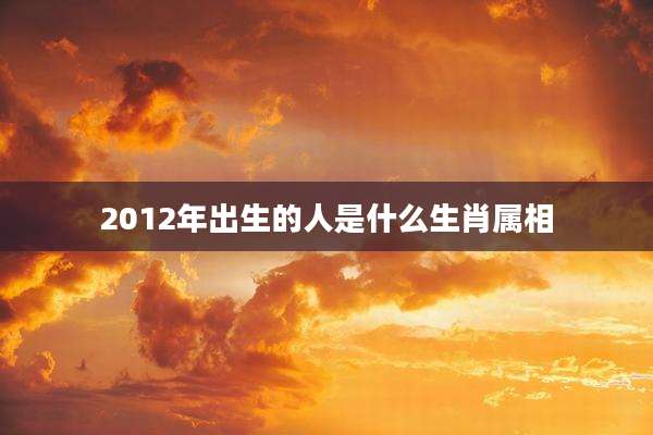 2012年出生的人是什么生肖属相