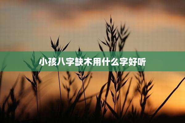 小孩八字缺木用什么字好听