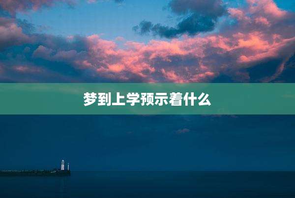 梦到上学预示着什么