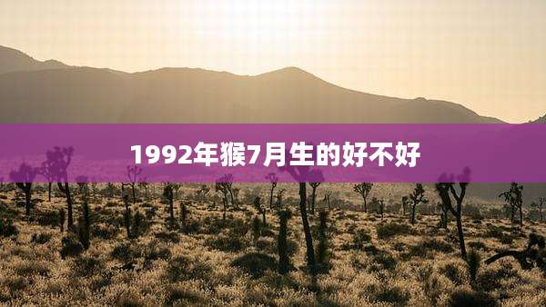 1992年猴7月生的好不好