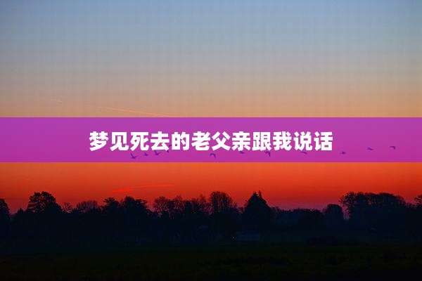 梦见死去的老父亲跟我说话