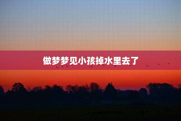 做梦梦见小孩掉水里去了