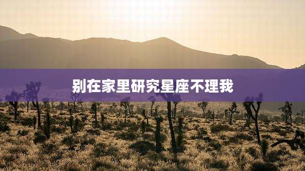 别在家里研究星座不理我