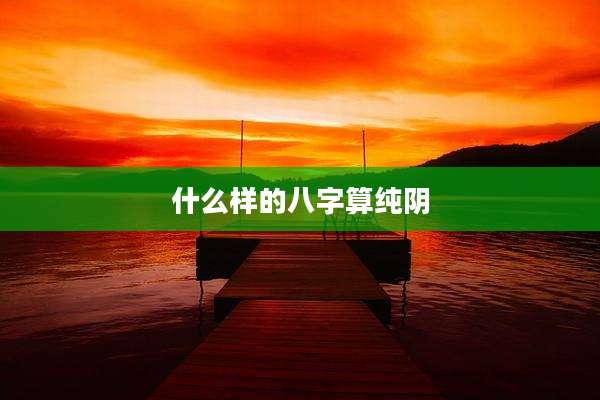 什么样的八字算纯阴