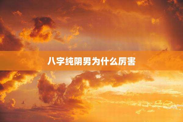 八字纯阴男为什么厉害