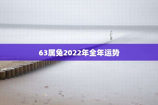 63属兔2022年全年运势