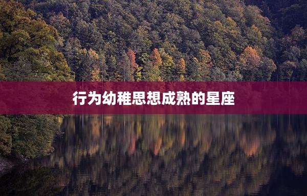 行为幼稚思想成熟的星座