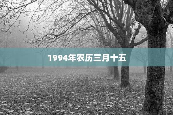1994年农历三月十五
