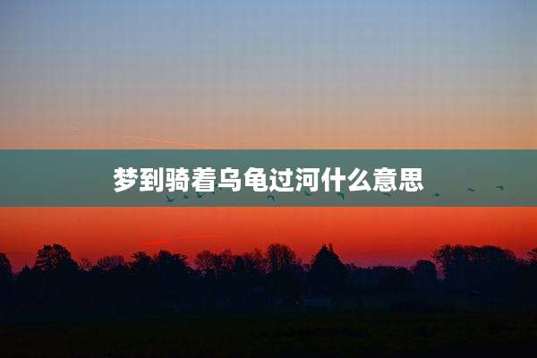 梦到骑着乌龟过河什么意思