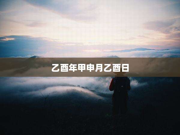 乙酉年甲申月乙酉日