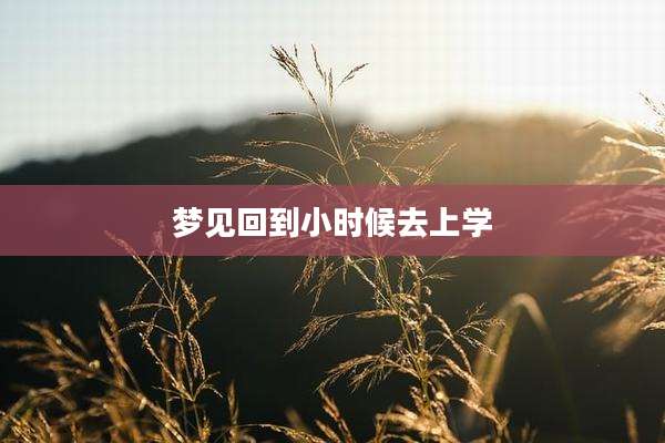 梦见回到小时候去上学