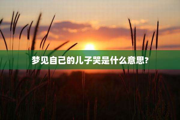 梦见自己的儿子哭是什么意思?