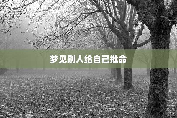 梦见别人给自己批命