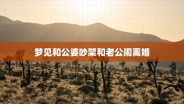 梦见和公婆吵架和老公闹离婚